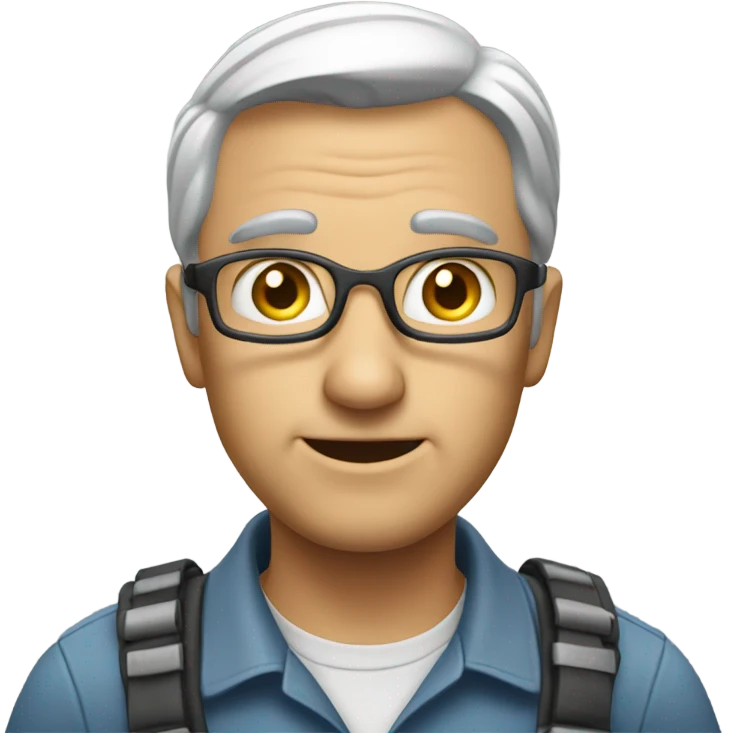 a man that is looking for an expert Engin emoji