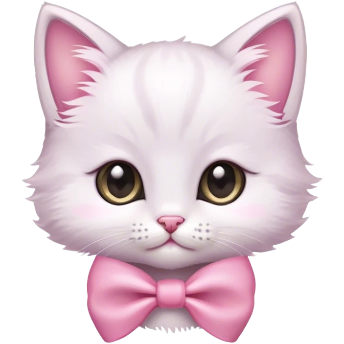 small kitten with pink bow emoji