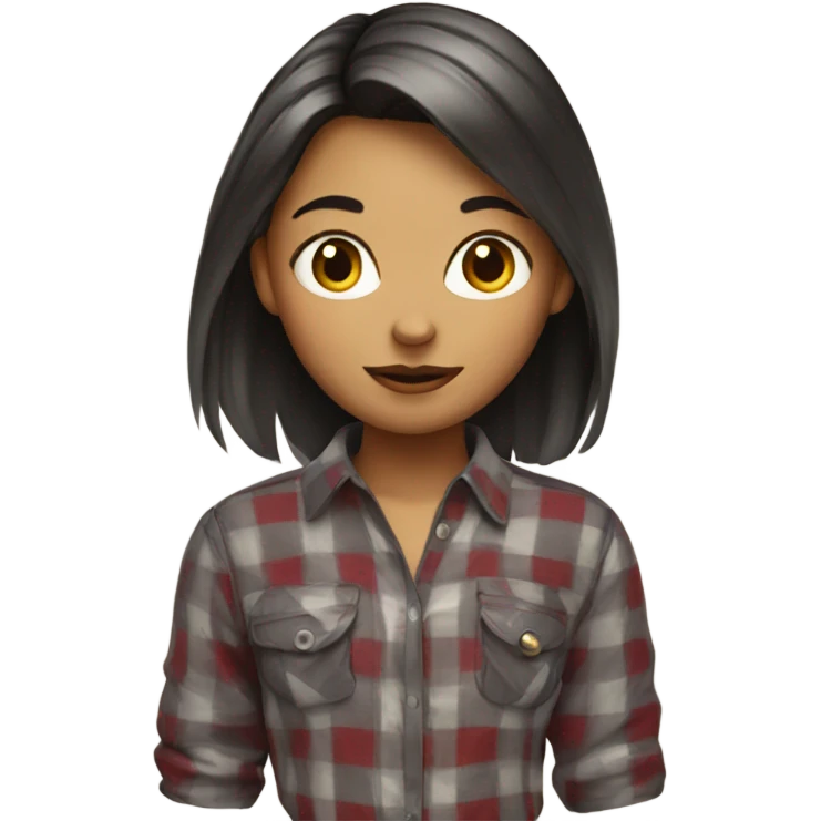 girl in plaid shirt emoji