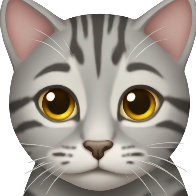 Grey tabby cat face emoji