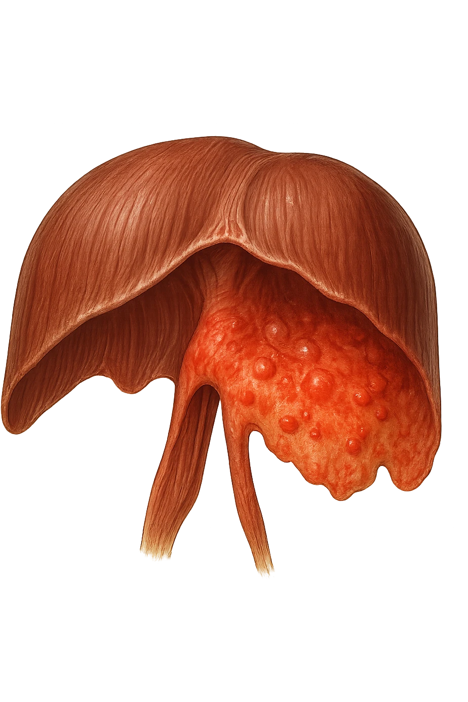 diaframma umano anatomico infiammato, isolato su sfondo bianco emoji