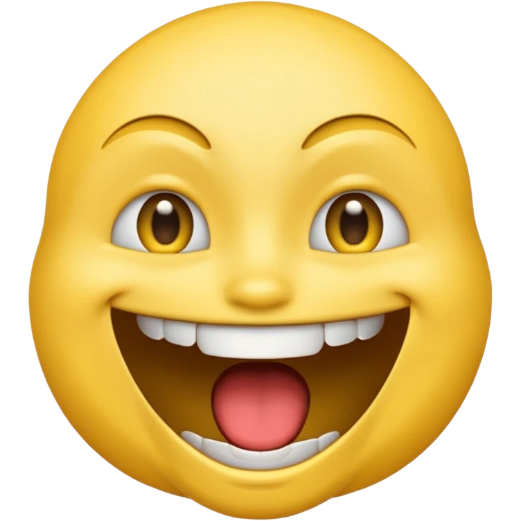 a face with a large opened mouth in emoji of whatsapp style (yellow) emoji