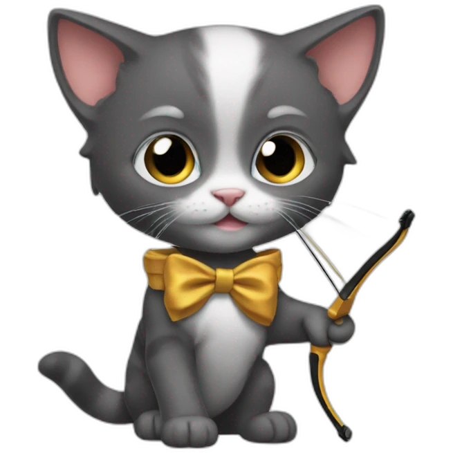 A kitten shoots a bow emoji