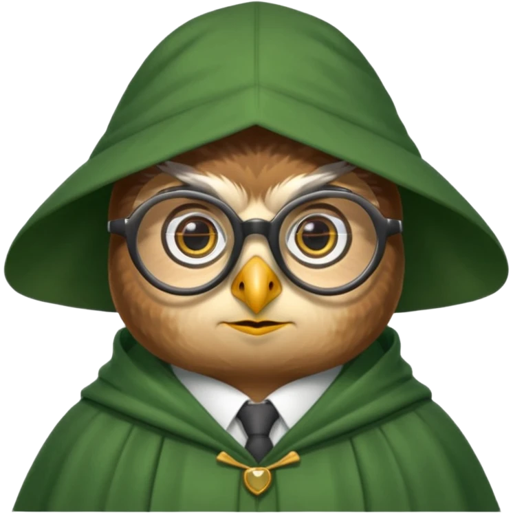 owl professor in green cloak emoji