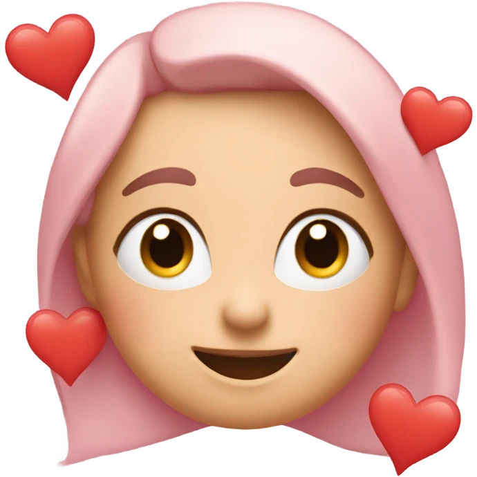 blushing with hearts all around  emoji