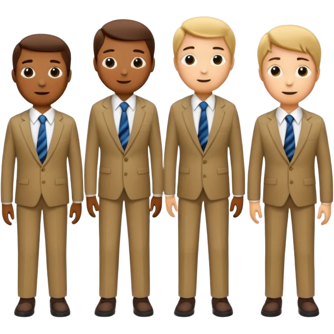 Stick figure family wearing ties emoji