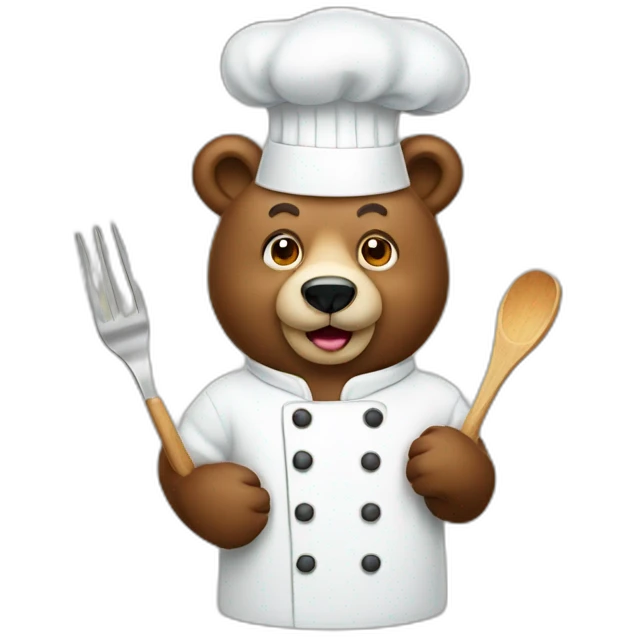 Bear chef emoji