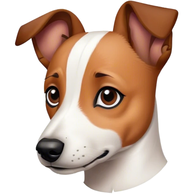 Jack Russel avec une tache marron et noir sur le coin de la tête  emoji