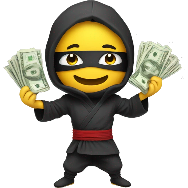 happy ninja with money emoji