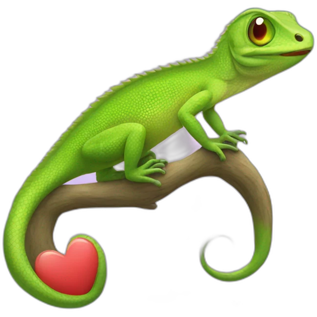 lizard with heart kiss emoji