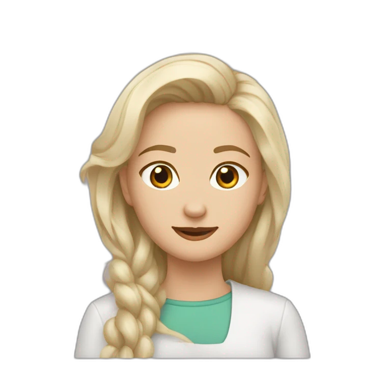 девушка с русыми прямыми волосами и с зелёными глазами грустная emoji