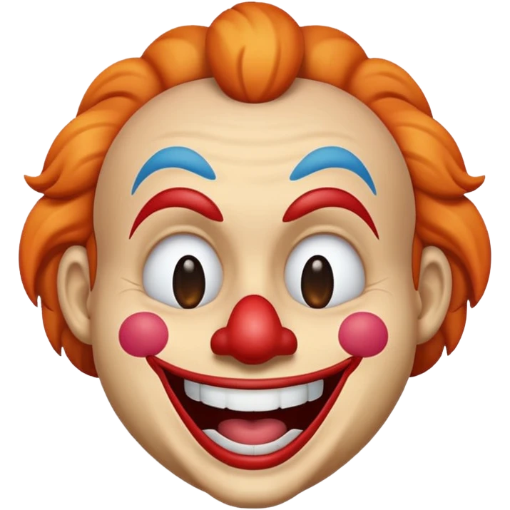 Emoji de mitad de cara de payaso y mitas de emoji riéndose  emoji