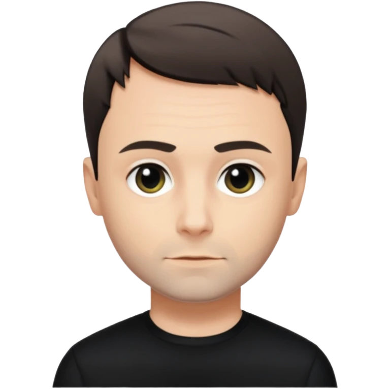 Oliver Riedel, reserved look, short hair, black clothing emoji