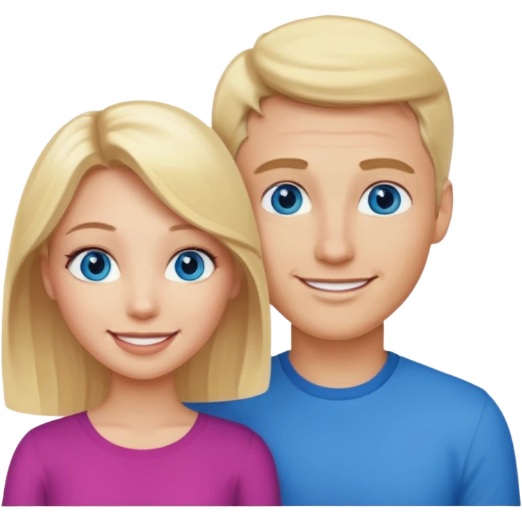 Blonde wife and blonde husband. Both Blue eyes emoji