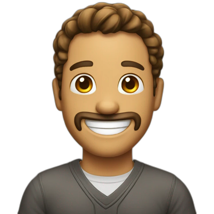 Hombre Calvo sonriendo emoji