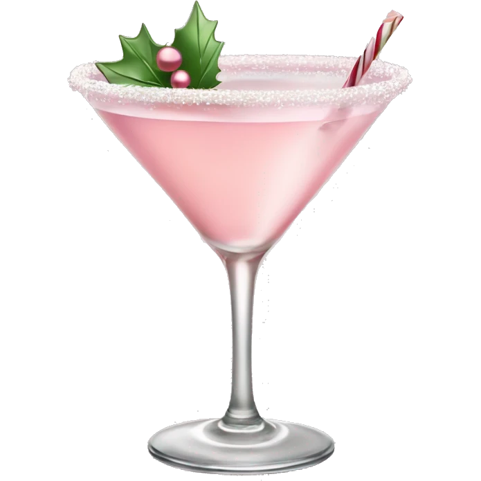 pastel pink christmas martini emoji