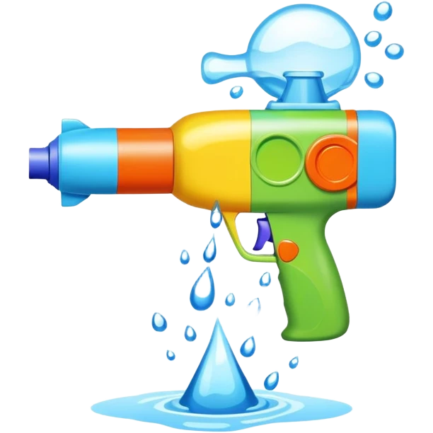 Squirt gun shooting paper pieces  emoji