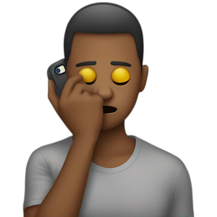 exasperated person holding a phone in front of their face emoji