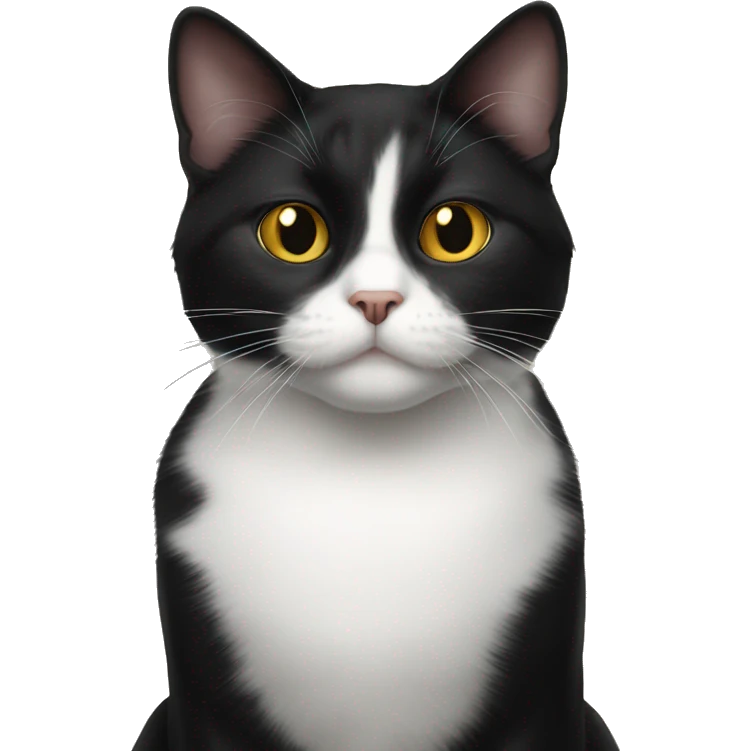 tuxedo cat mostly black golden eyes emoji