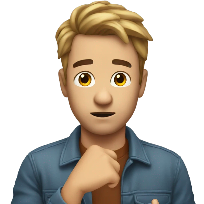 Me looking annoyed holding my hand up in front of me emoji