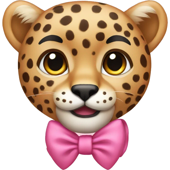 cheetah pink bow  emoji