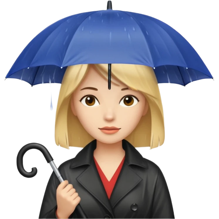 she getting wet (umbrella, dripping hair) emoji