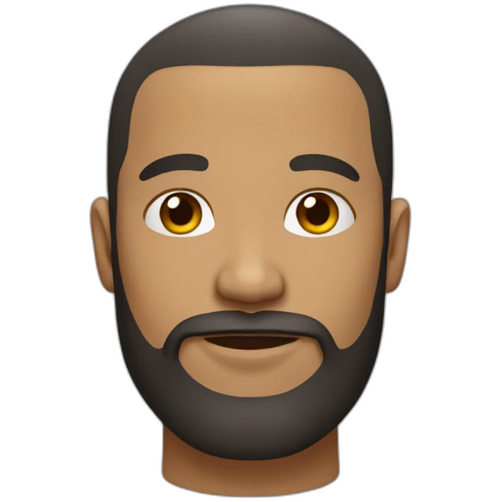 Man with beard mixed race high hairline emoji