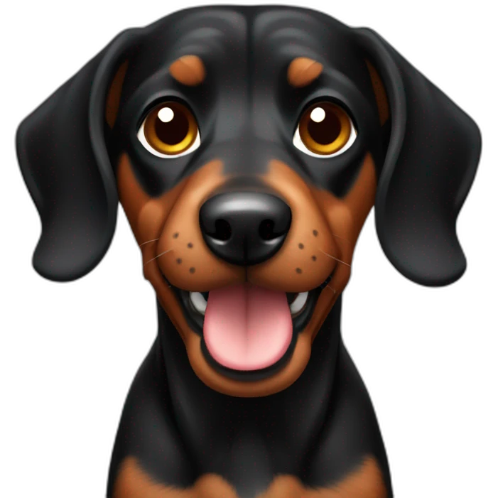 Black and brown teckel dog emoji