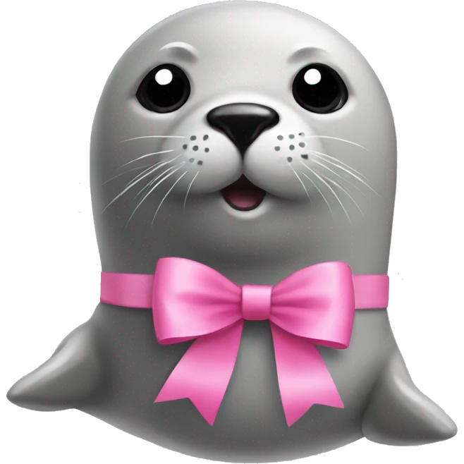 Seal with a pink bow emoji