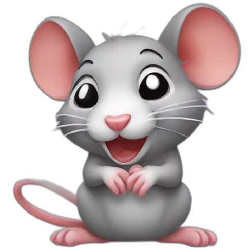 Cute crazy rat making hearts  emoji