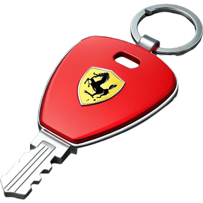 red Ferrari key with a black background emoji