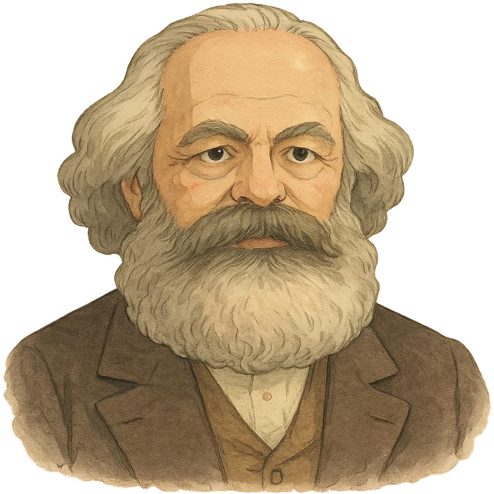 detailed face and beard of Karl Marx, soft colors emoji