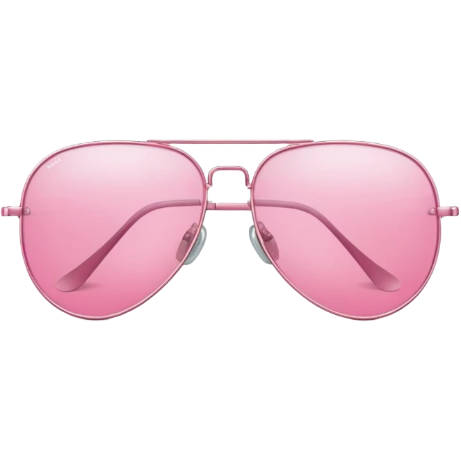 pink aviator glasses, classic pilot style with pink tinted lenses and thin metal frame emoji