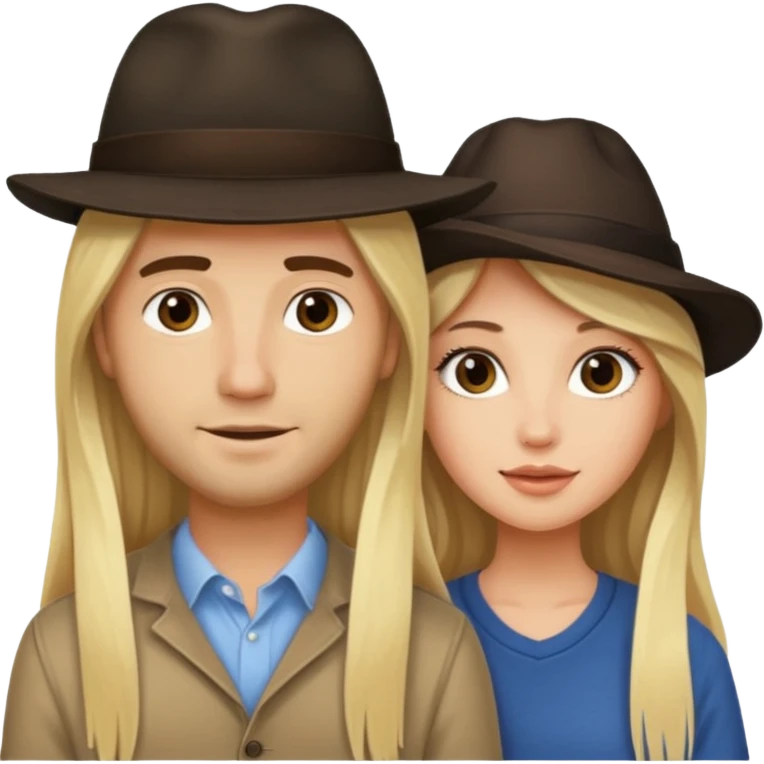 Ragazza bellissima bionda lunghi con fidanzato moro con cappello  emoji