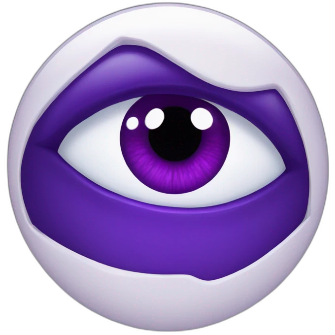 a very powerful male eye with a deep violet iris showing serious emotion like Link and a pure white sclera emoji