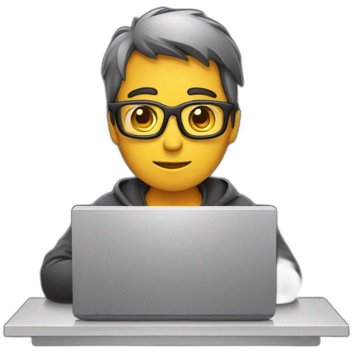 web developer working on computer powered by linux emoji