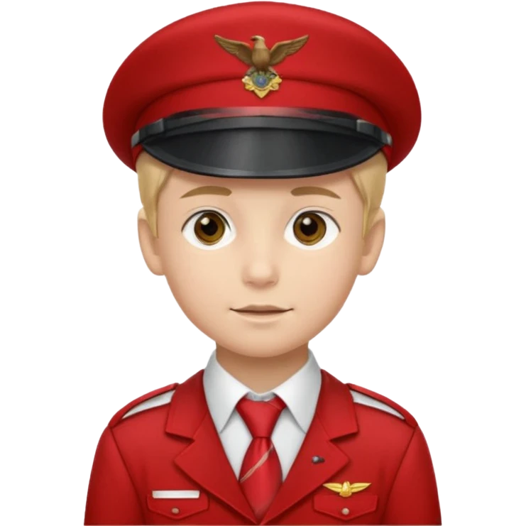 Мальчик в красном пионерском галстуке и пионерской пилотке emoji