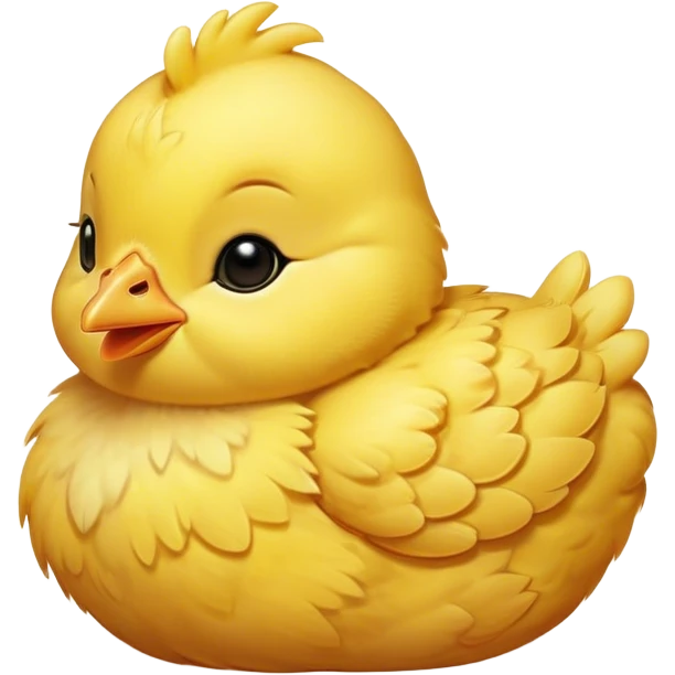 Meme-Worthy Cute Sleeping Yellow Baby Chicken Portrait Emoji, Head resting peacefully with a contented smile, showcasing a delightfully tiny build and a luxuriously soft bright yellow downy coat, eyes shut in a serene, restful nap, Simplified yet hilariously adorable features, highly detailed, glowing with a soft, drowsy light, high shine, relaxed and utterly lovable, stylized with an air of playful laziness, bright and heartwarming, soft glowing outline, capturing the essence of a comically sleepy chick, so meme-worthy it feels like it could instantly become the next viral sensation of adorable slumber! emoji
