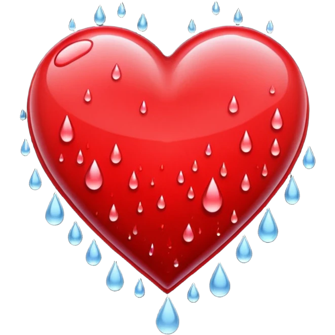 Red heart with rain emoji