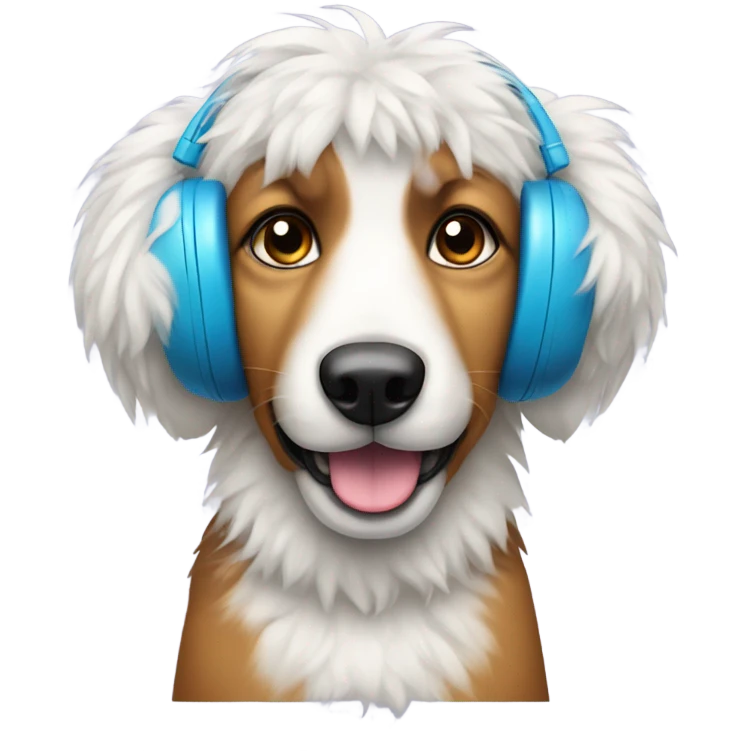 dog wearing earmuffs emoji