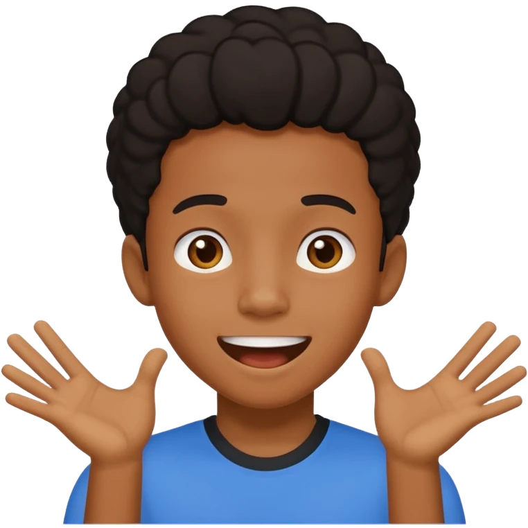 Creat light black kid with this "👍, 👈, 😀, 😎, reaction emoji