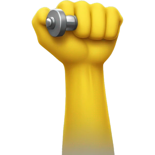 one yellow arm with dumbbells emoji
