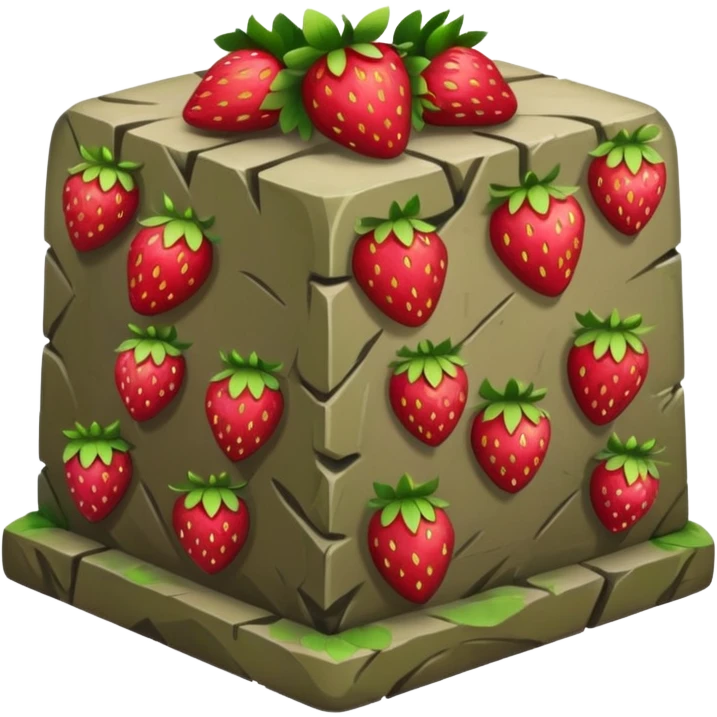 rune stone covered in strawberries emoji