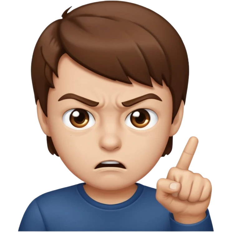 angry boy pointing fingure at his own face emoji