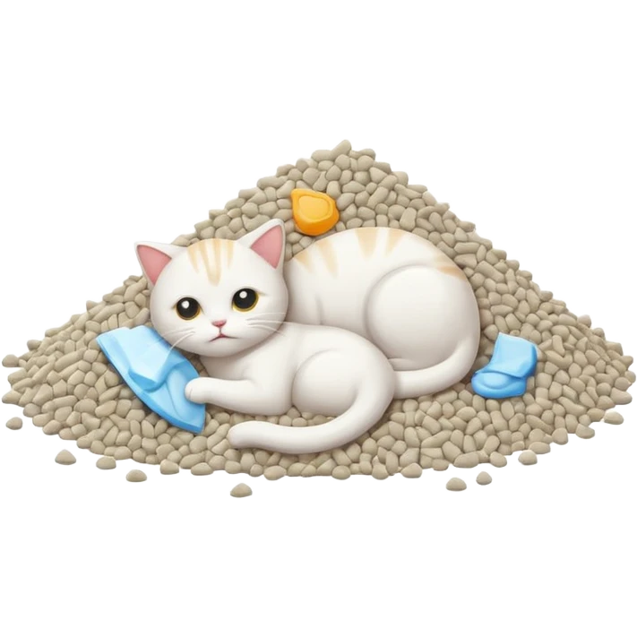 a pile of cat litter (white) emoji