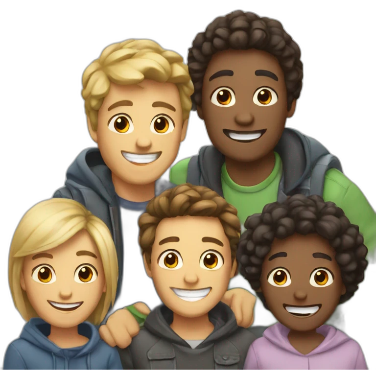 happy groupe of friends emoji