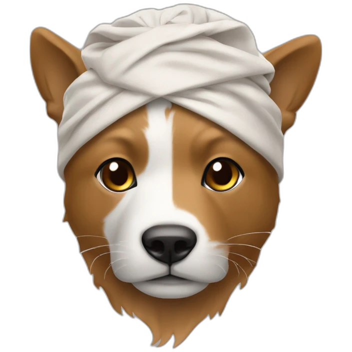 Un gars blanc avec un bandana marron clair,cheveu marron emoji