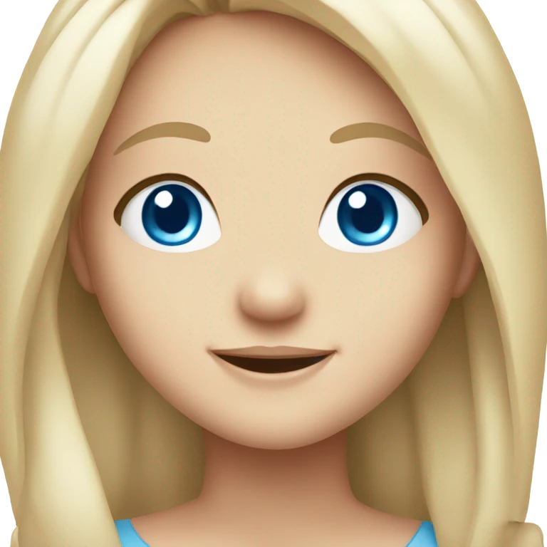 smiling girl with blue eyes very cute emoji