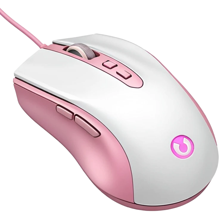pink white  soft classic gaming mouse for macbook emoji