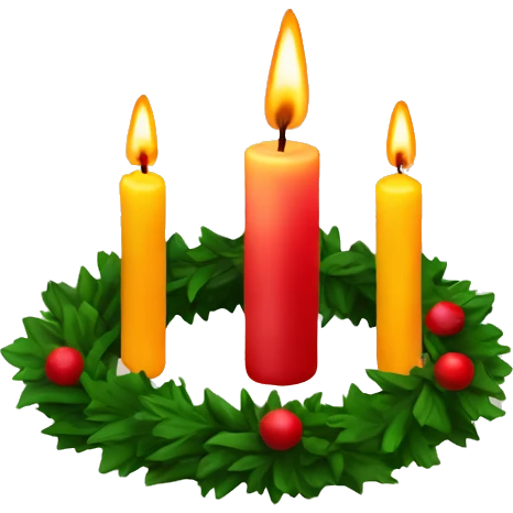 Two candles with an Advent wreath emoji